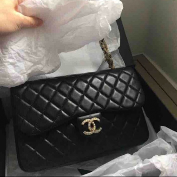 100AUTH CHANEL Pearls Black Calf Reissue Flap Bag - Picture 8 of 11